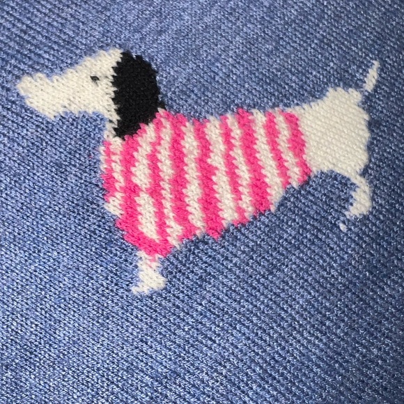 Talbots Dachshund Blue Sweater with Doxie Dog Pattern - Picture 8 of 10